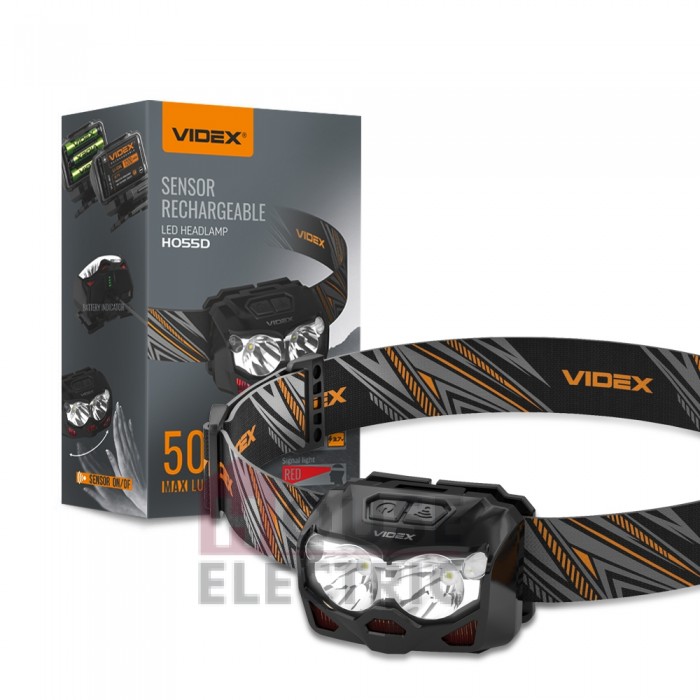 Налобный светодиодный фонарик VIDEX 500Lm 5000K  27212