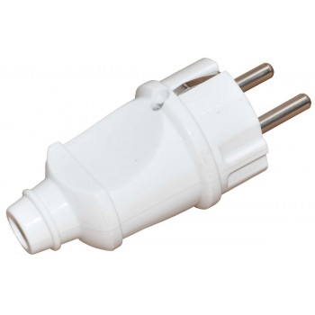 Вилка Titanum TF-PL116G-W 16A прямая с заземлением белый