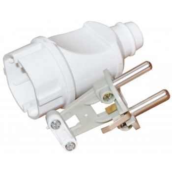 Вилка Titanum TF-PL116G-W 16A прямая с заземлением белый