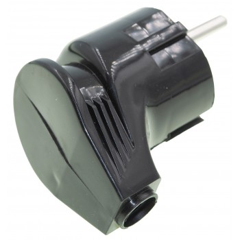 Вилка Titanum TF-PL216G-B угловая с заземлением (черная)