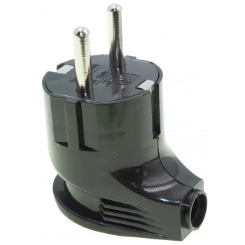Вилка Titanum TF-PL216G-B угловая с заземлением (черная)