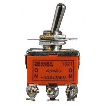 Переключатель-тумблер Аско-Укрем 1321 2 положения 6 контактов