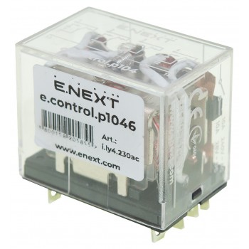 Реле промежуточное E.NEXT e.control.p1046 10А, 4 группы контактов, катушка 230В AC