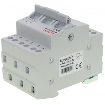 Переключатель ввода резерва перекидной I-0-II E.NEXT e.is3.pro.3.63, 3-полюсный, 63А