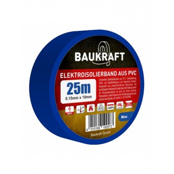 Изолента ПВХ Baukraft Germany 0.15мм*19мм*25м синяя