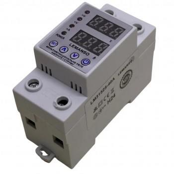 Реле напряжения с контролем тока Lemanso LM31525-40A "Щит" AC 230V 40A