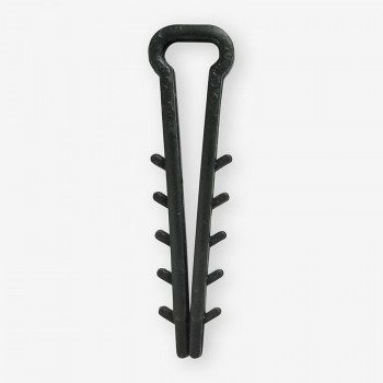 Дюбель-хомут «Елочка» для плоского кабеля Ziplex 6x3 мм, Черный (уп.100 шт)