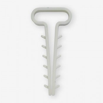 Дюбель-хомут «Елочка» для плоского кабеля Ziplex 14x5 мм, Белый (уп.100 шт)