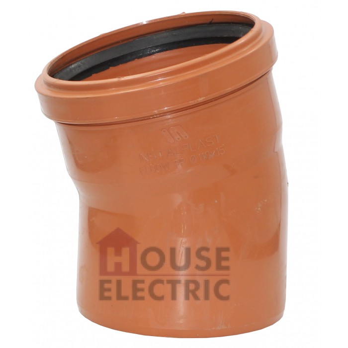 Колено для наружной канализации ИнсталПласт D110мм х45°