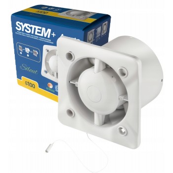 Вытяжной вентилятор Awenta System+ Silent KWS100W шнурковый выключатель