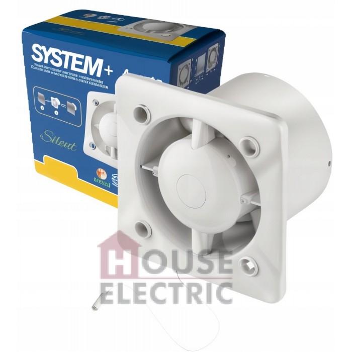 Вытяжной вентилятор Awenta System+ Silent KWS125W шнурковый выключатель